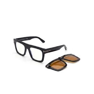 New Tom Ford FT6068-B 001 Black Frames with Brown Detachable Clip-On Lenses